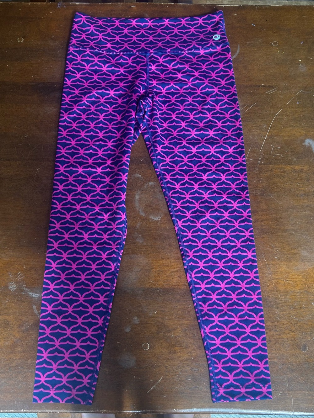 Vineyard Vines Purple & Pink Geometric Kids Leggings